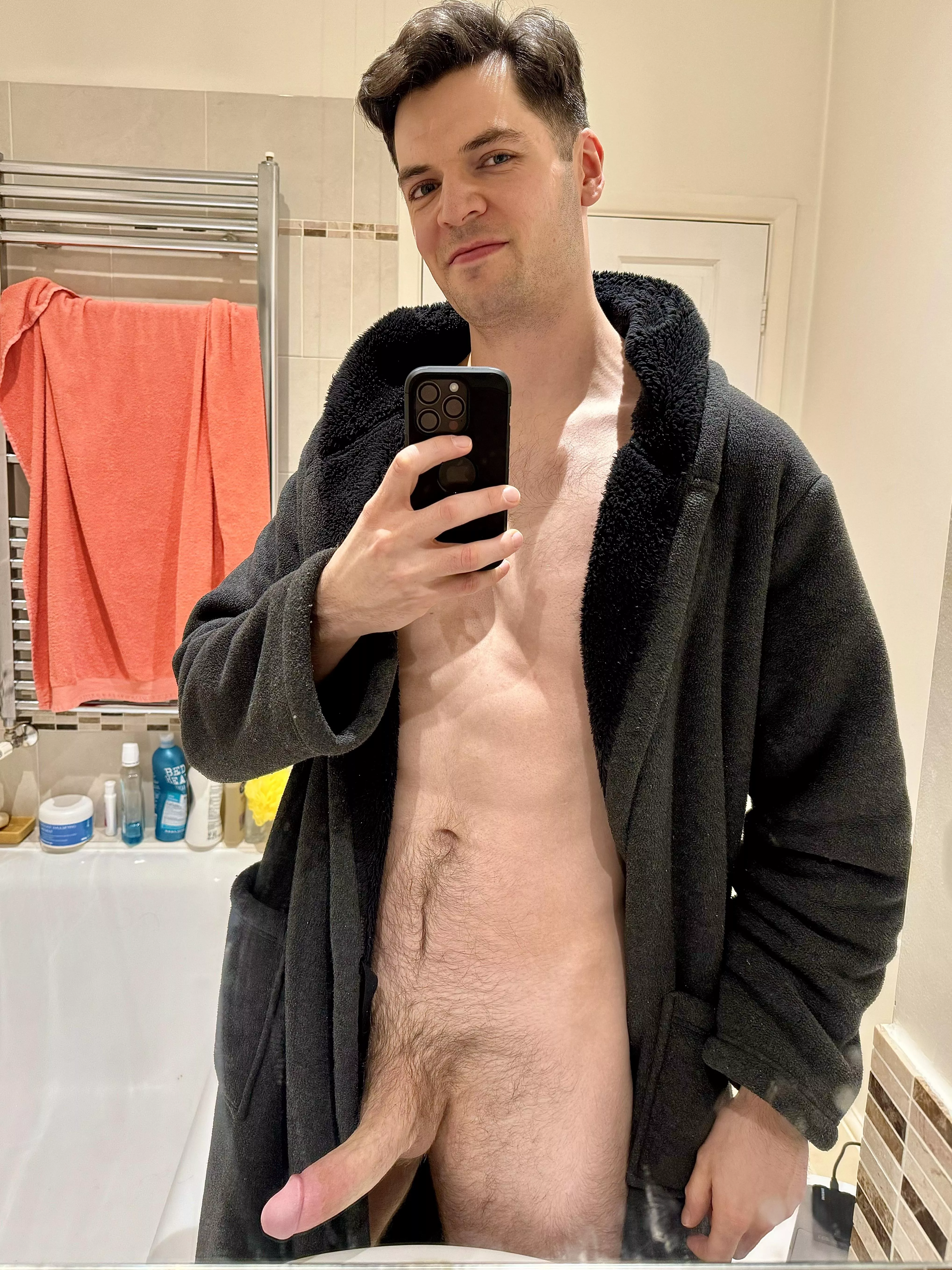 Sorry bro, my dick keeps opening my robe, hope you don’t mind? (29)