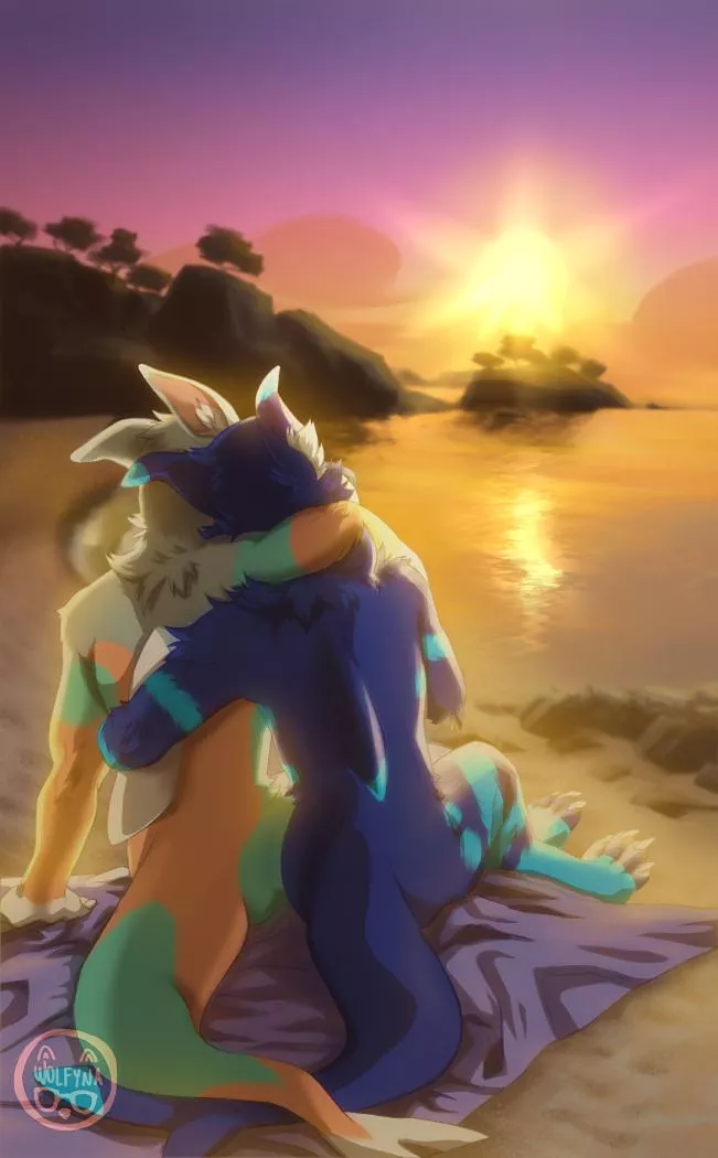 Watching the sunset together 🥰❤️ (art by me)