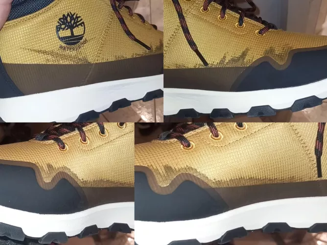 Weird black stains appear on new Timberlands