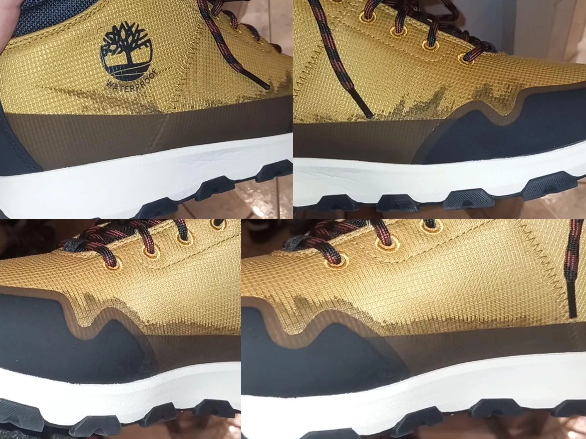 Weird black stains appear on new Timberlands