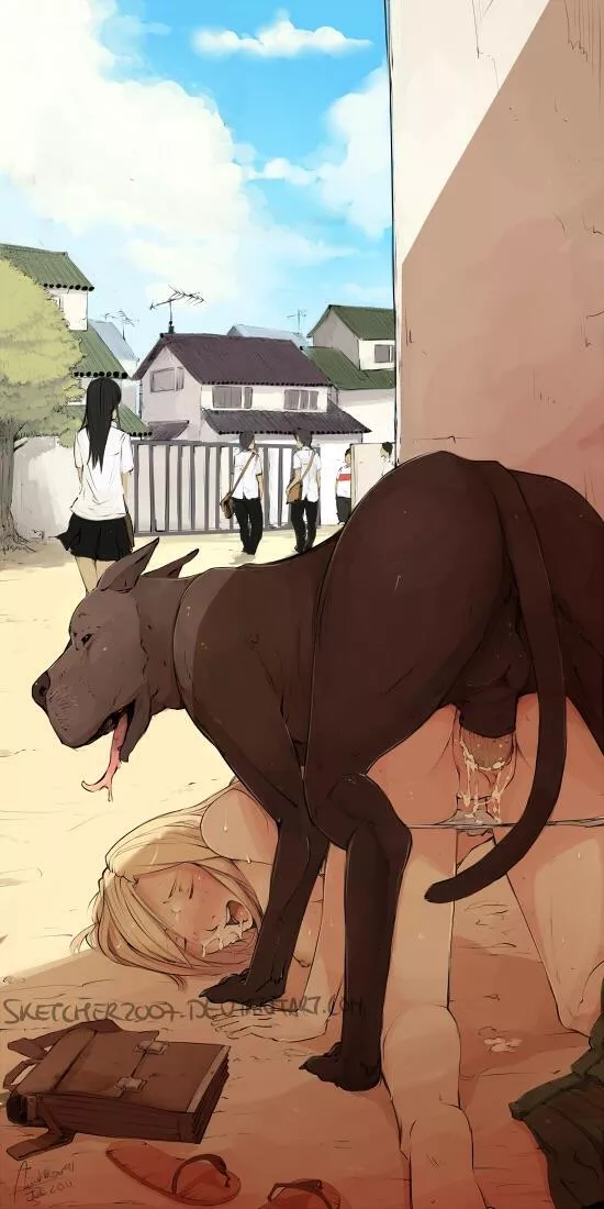 When the weird girl is being fucked by the stray dog again [faustsketcher]