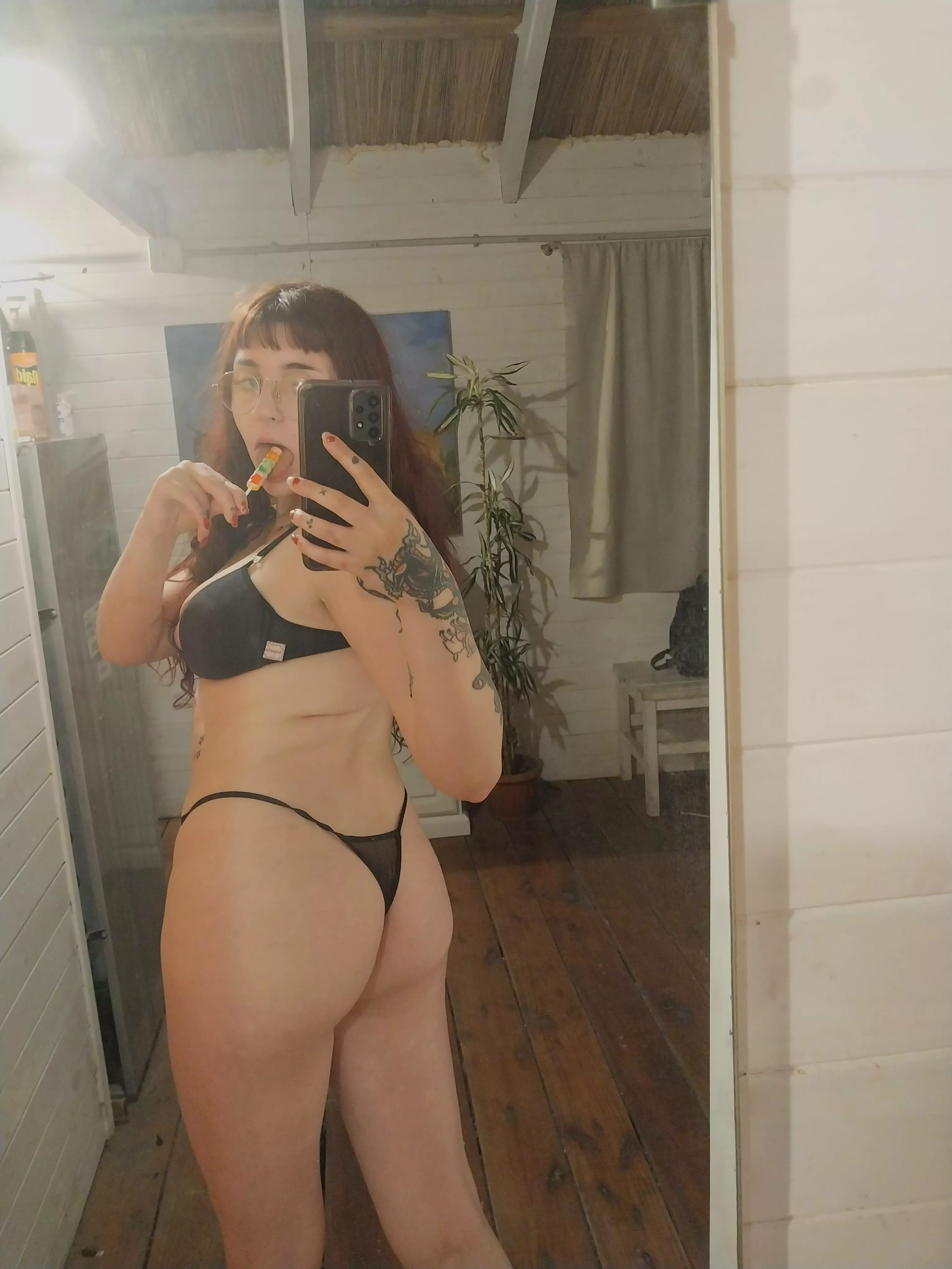 Would you help me take off my thong? Or you'll just leave it and put it aside?