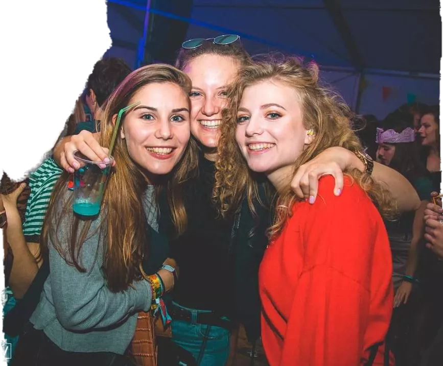 Best friends at a party