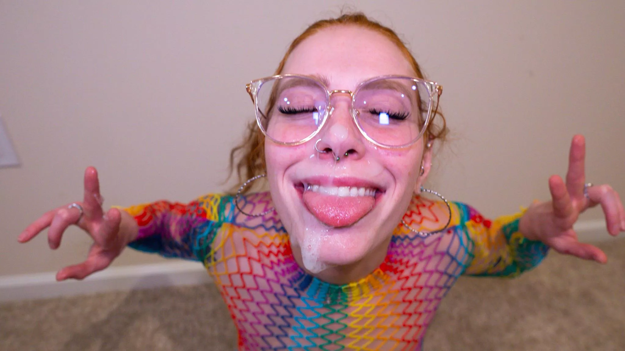 Just happy to have cum on my face🤤 Can you tell?