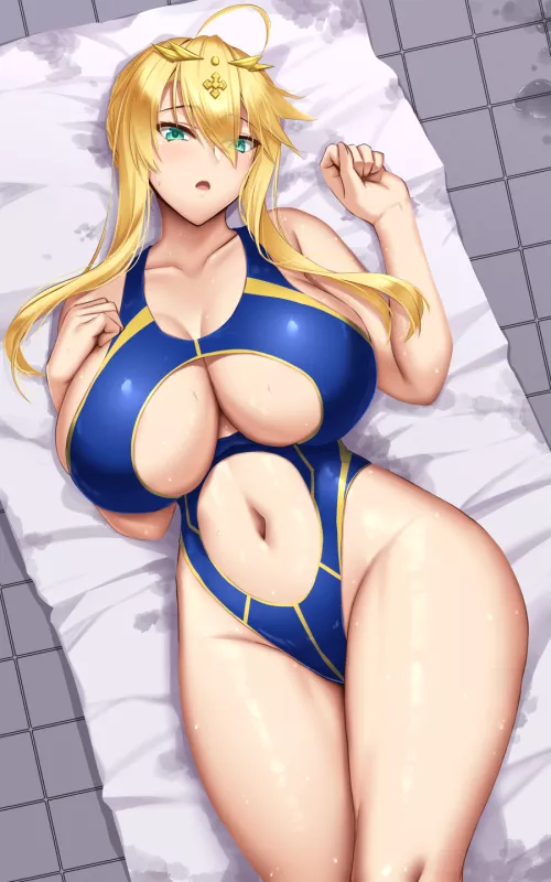 Lancer Artoria in an Improved Competition Swimsuit (Akitsuki Karasu) [Fate/Grand Order]