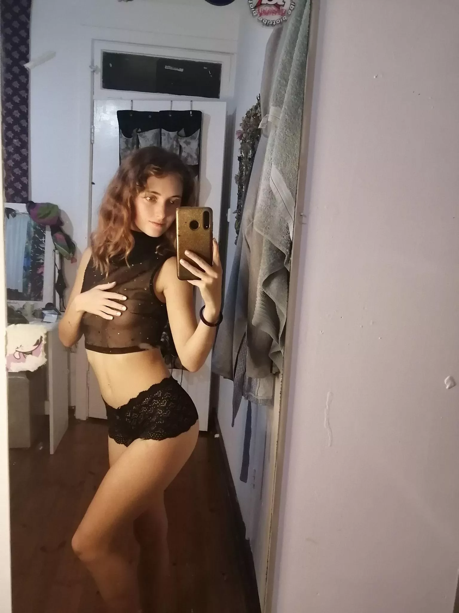 Mirror selfie, a captured moment of allure and self-love. F18