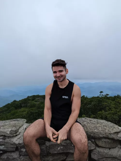 On top of a mountain