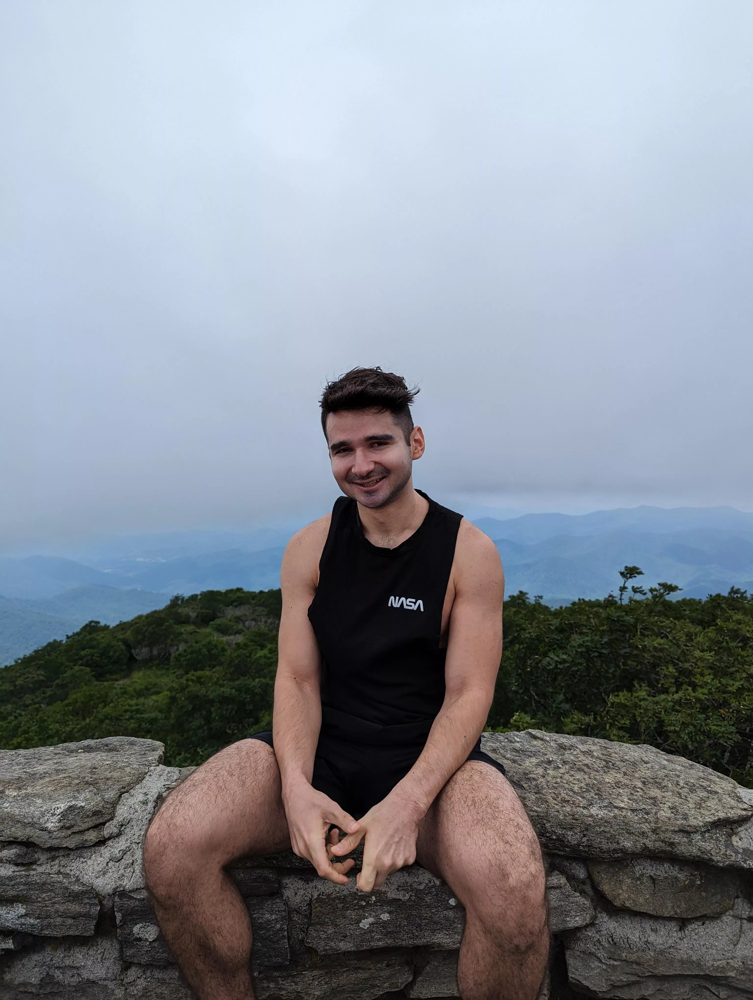 On top of a mountain