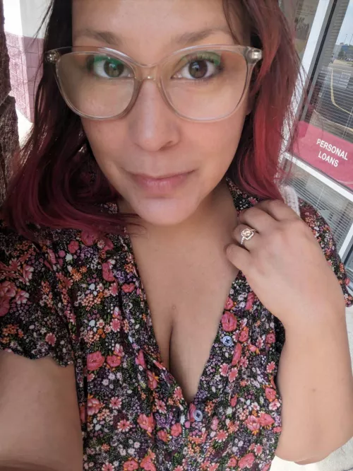 Our and about with the cleavage showing