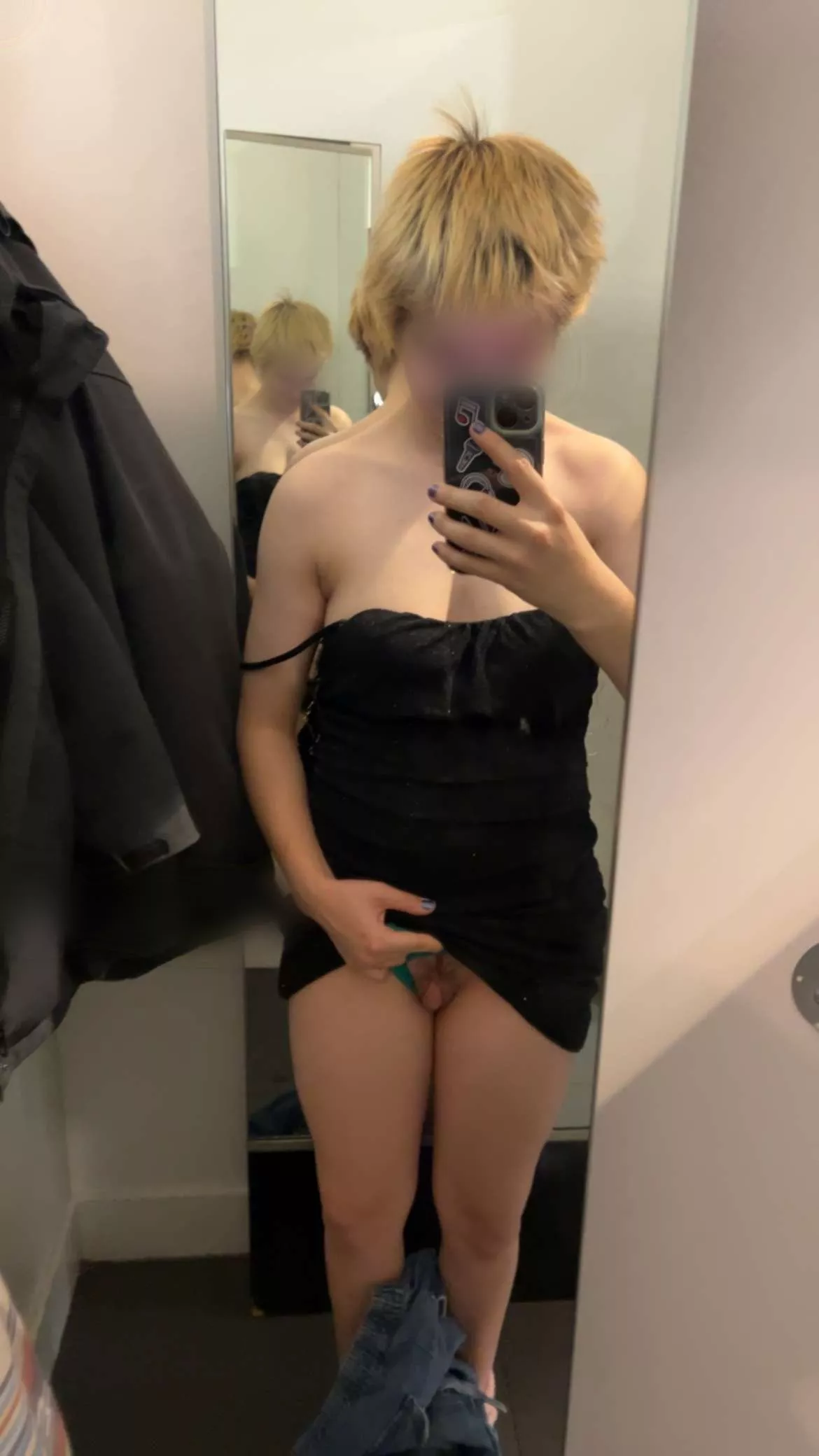 Sure hope nobody walks in on this boy in his unlocked changing room