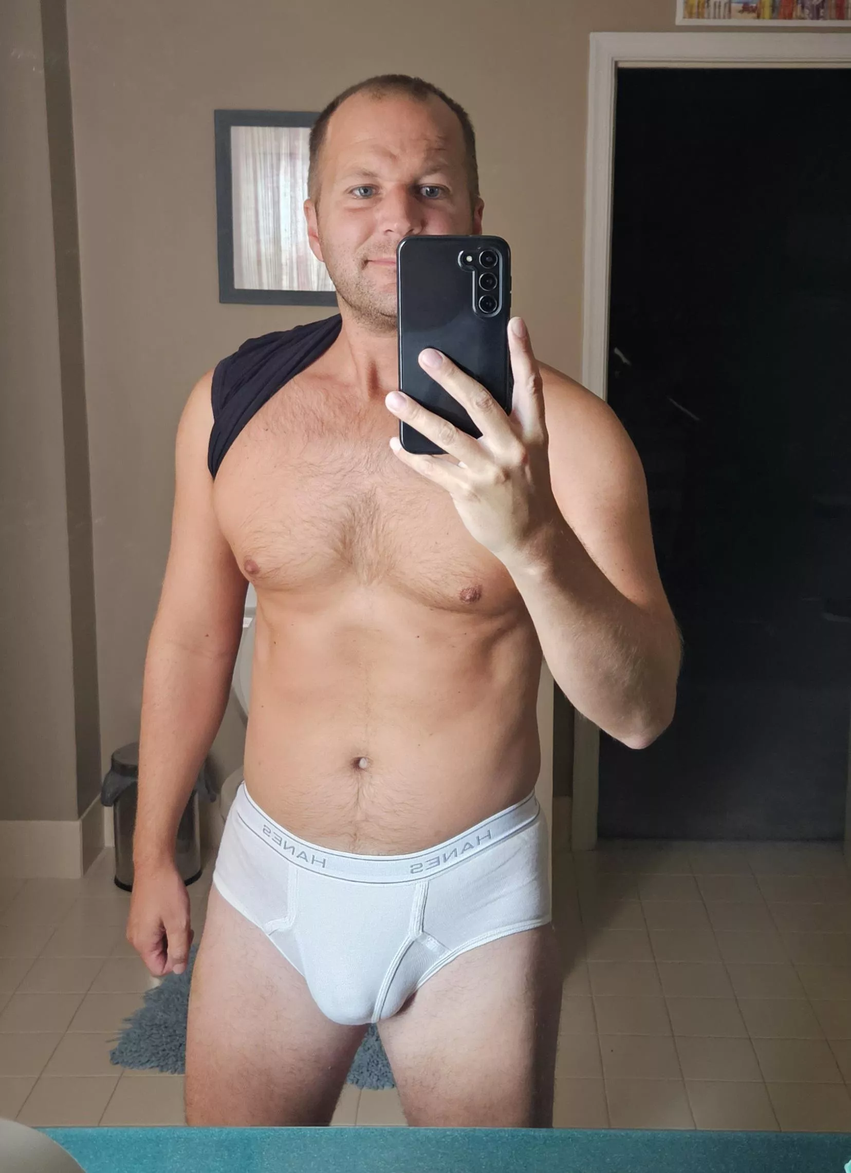 Who grew up with men in the family that wore white briefs? [37]