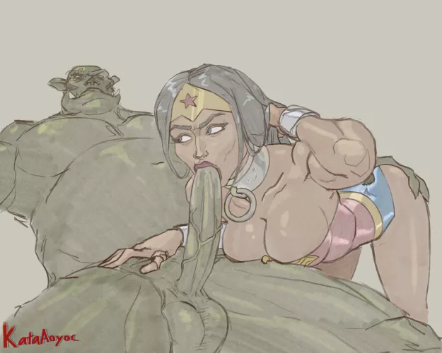 Wonder Woman orc blowjob (Kataaoyoc) [DC Comics]