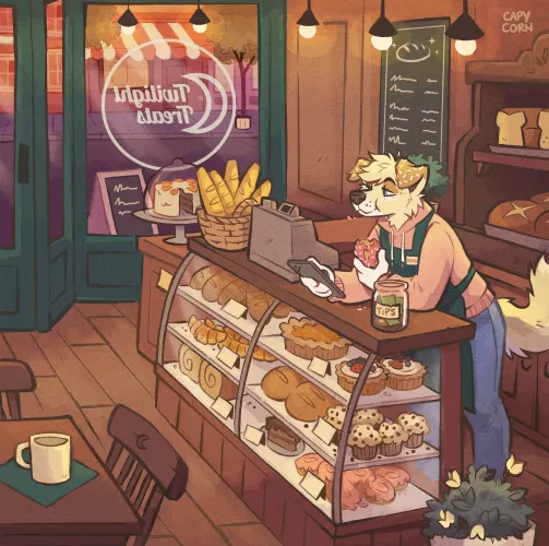 Another illustration done! 🍞🥖🍰🍩🐶✨