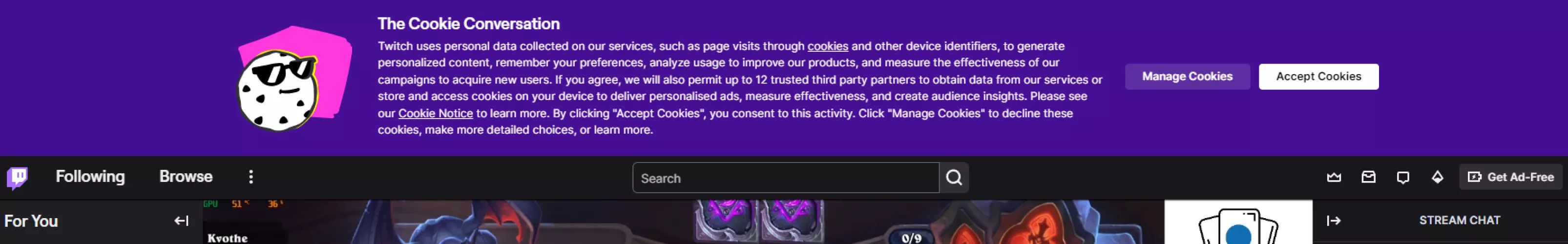 Cannot remove cookies banner
