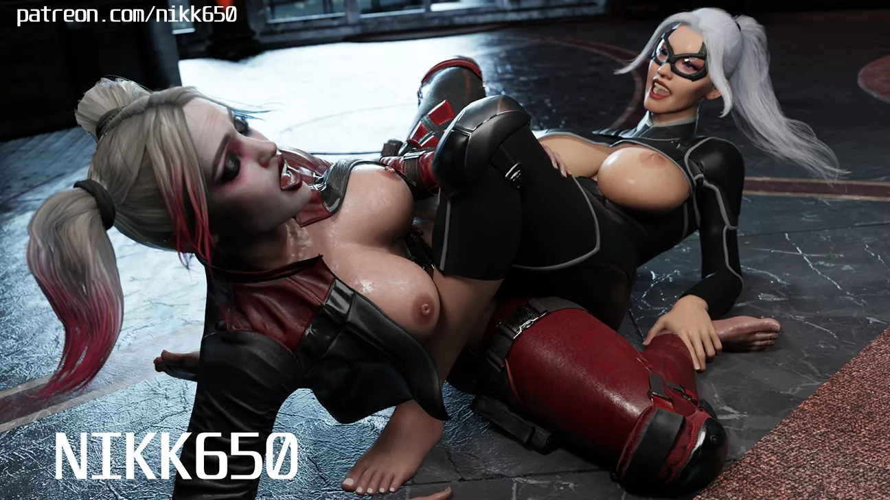Harley and Black Cat (Nikk650) [DC & Marvel]