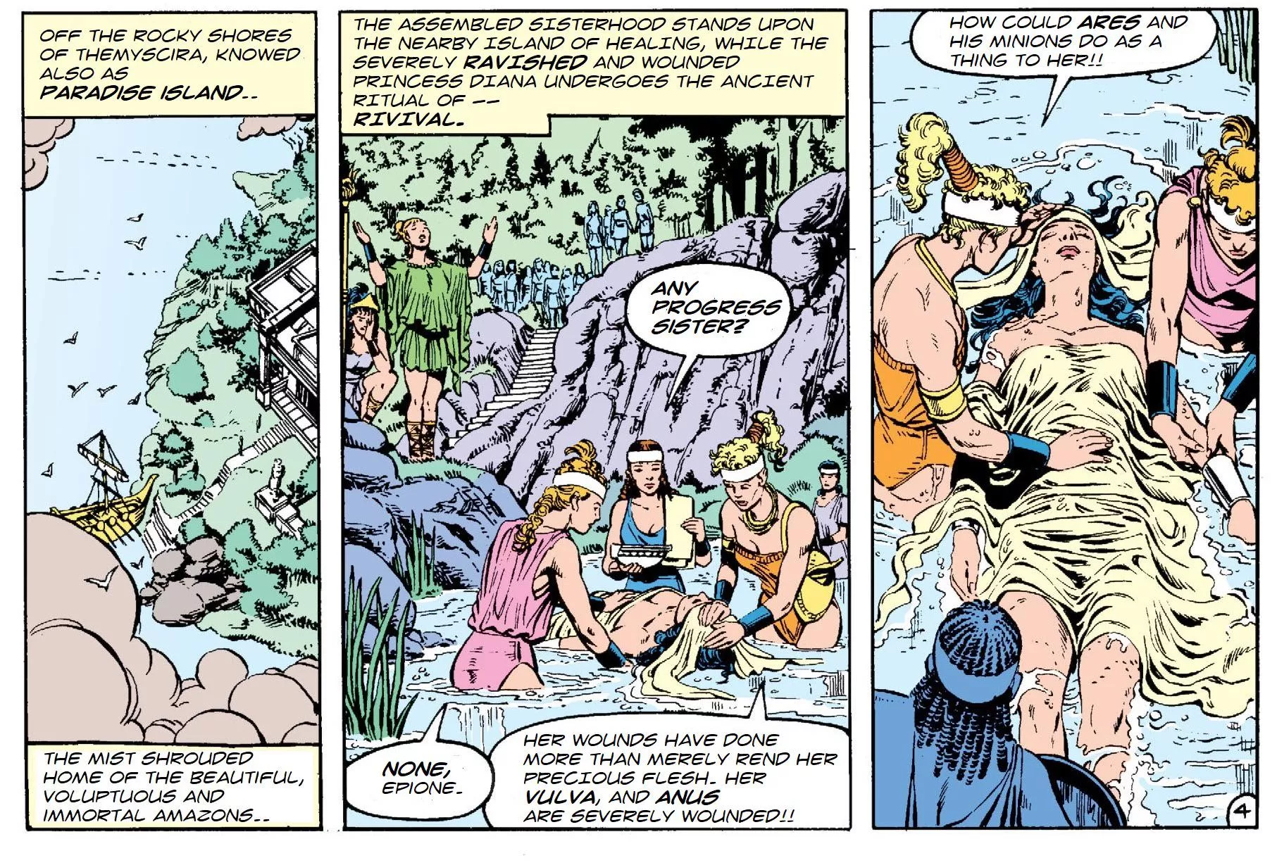 Healing wounded Wonder Woman