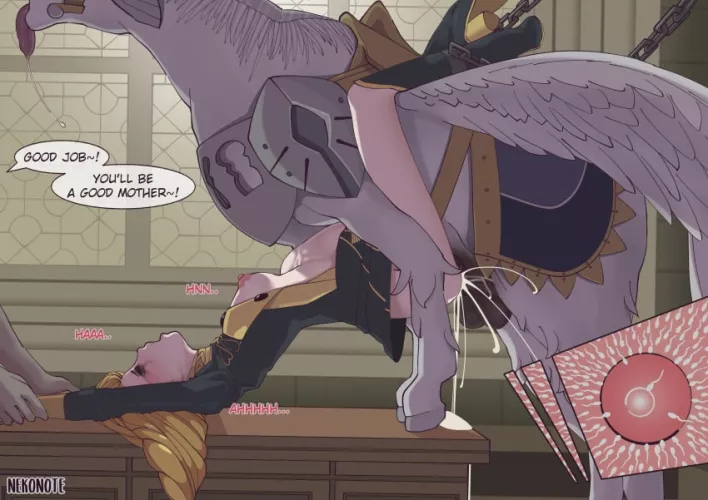 Ingrid becoming a full fledged pony fucker- I mean, Pegasus Knight. [nekonote]