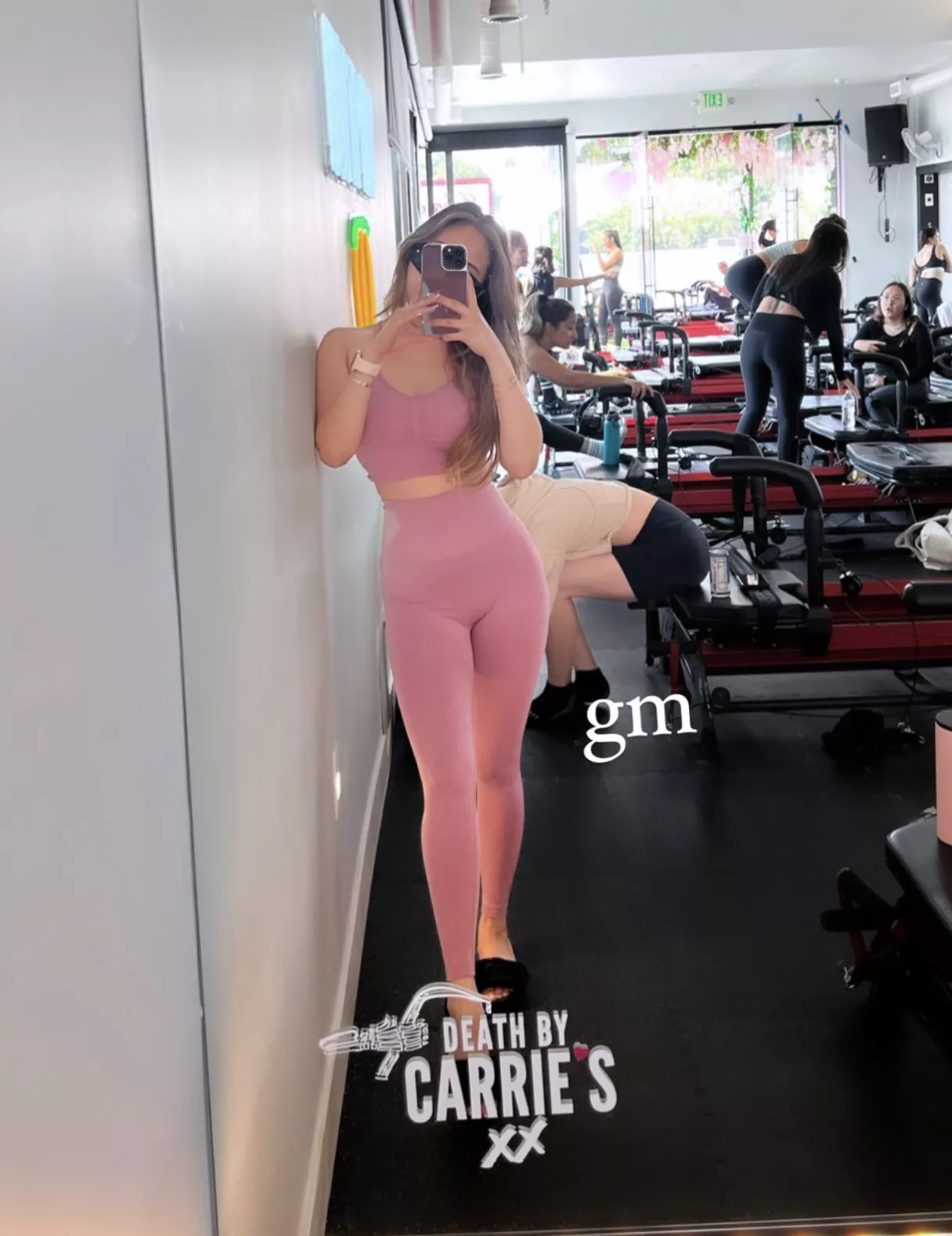 my pink workout gear gets me motivated to push harder [F]