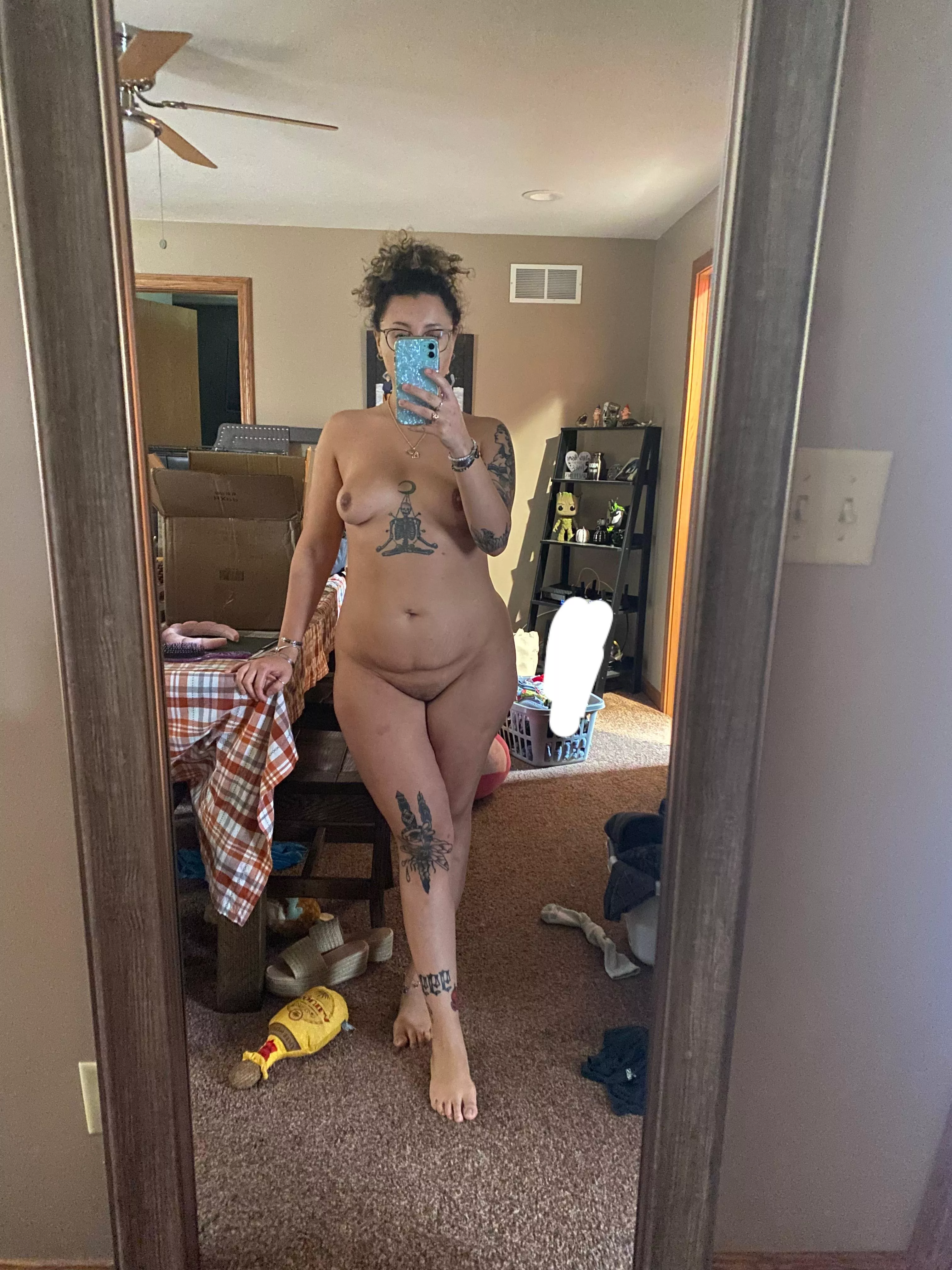 Normal nude in the midst of moving madness