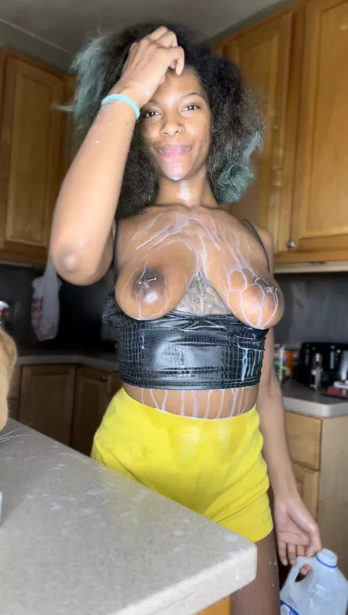 Question. . . Cum on my face or my tits round 2?