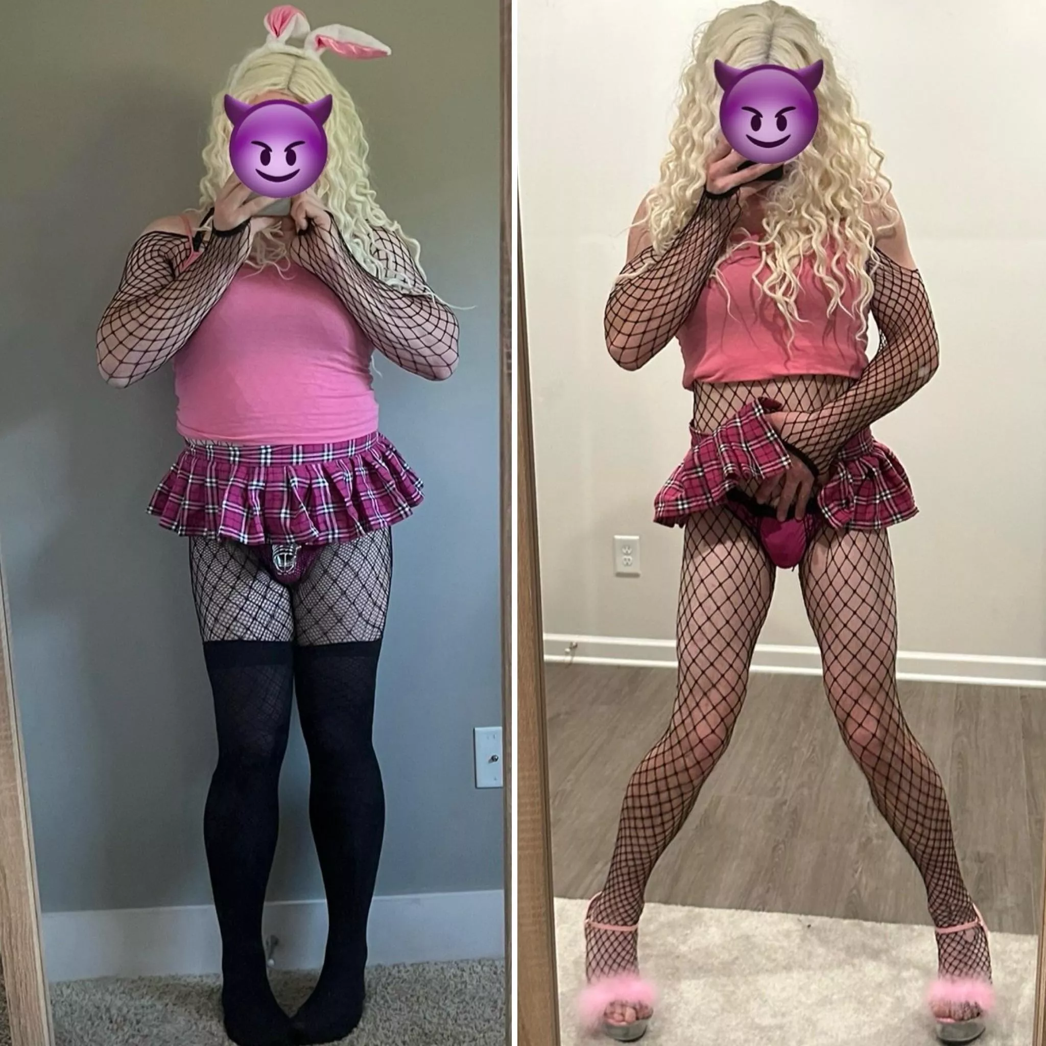 Same outfit, 12 months apart!