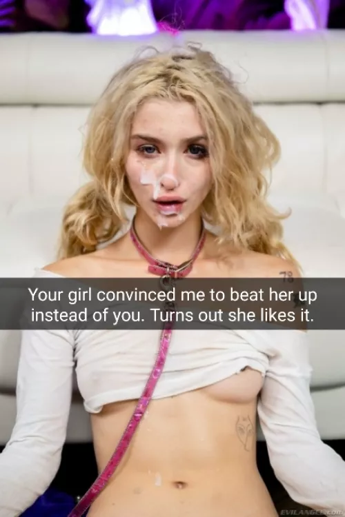 She came home with a black eye, cum in her hair, a smile, and even less respect for you.