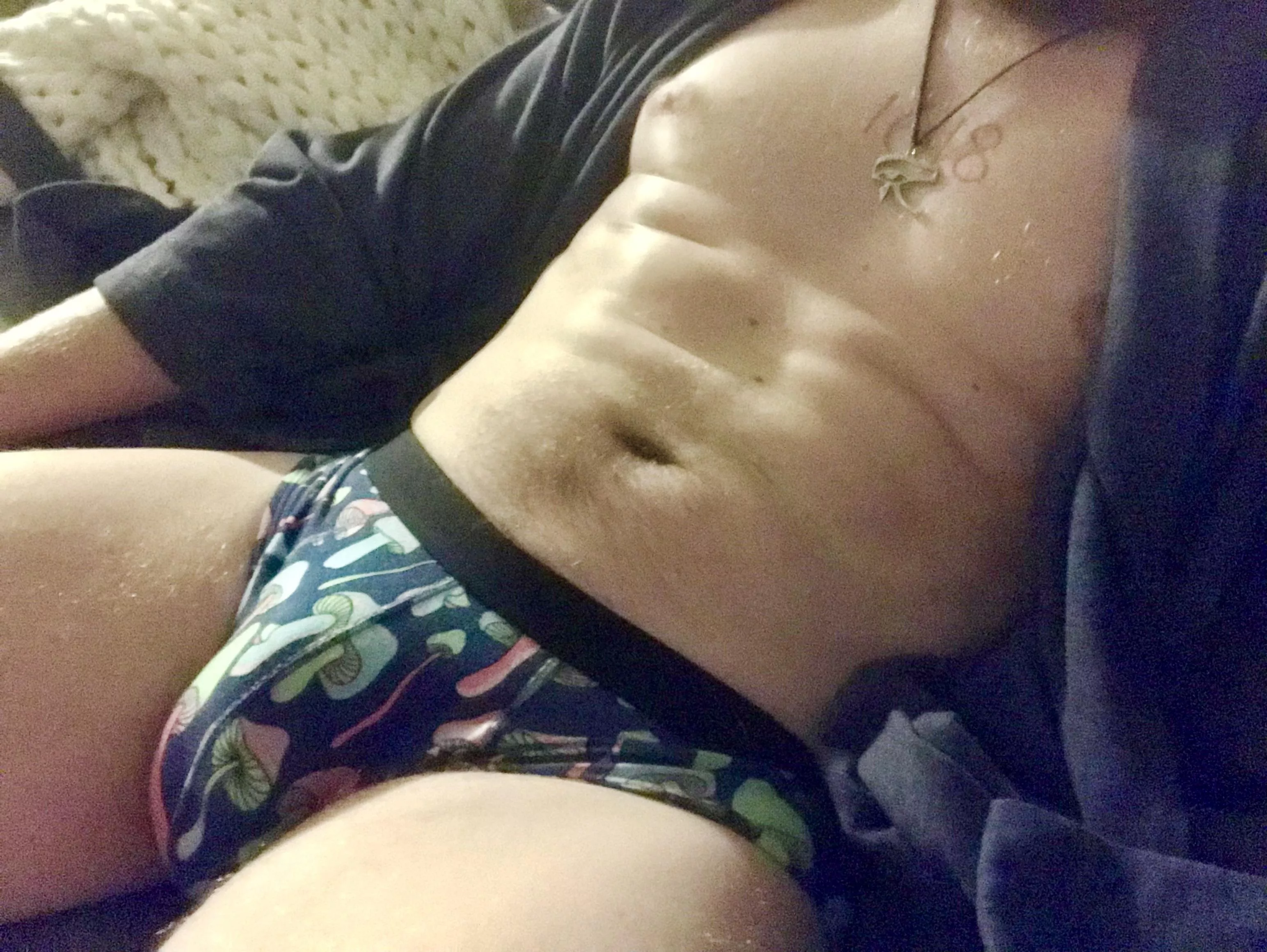 Shroom MeUndies on the couch 🍄
