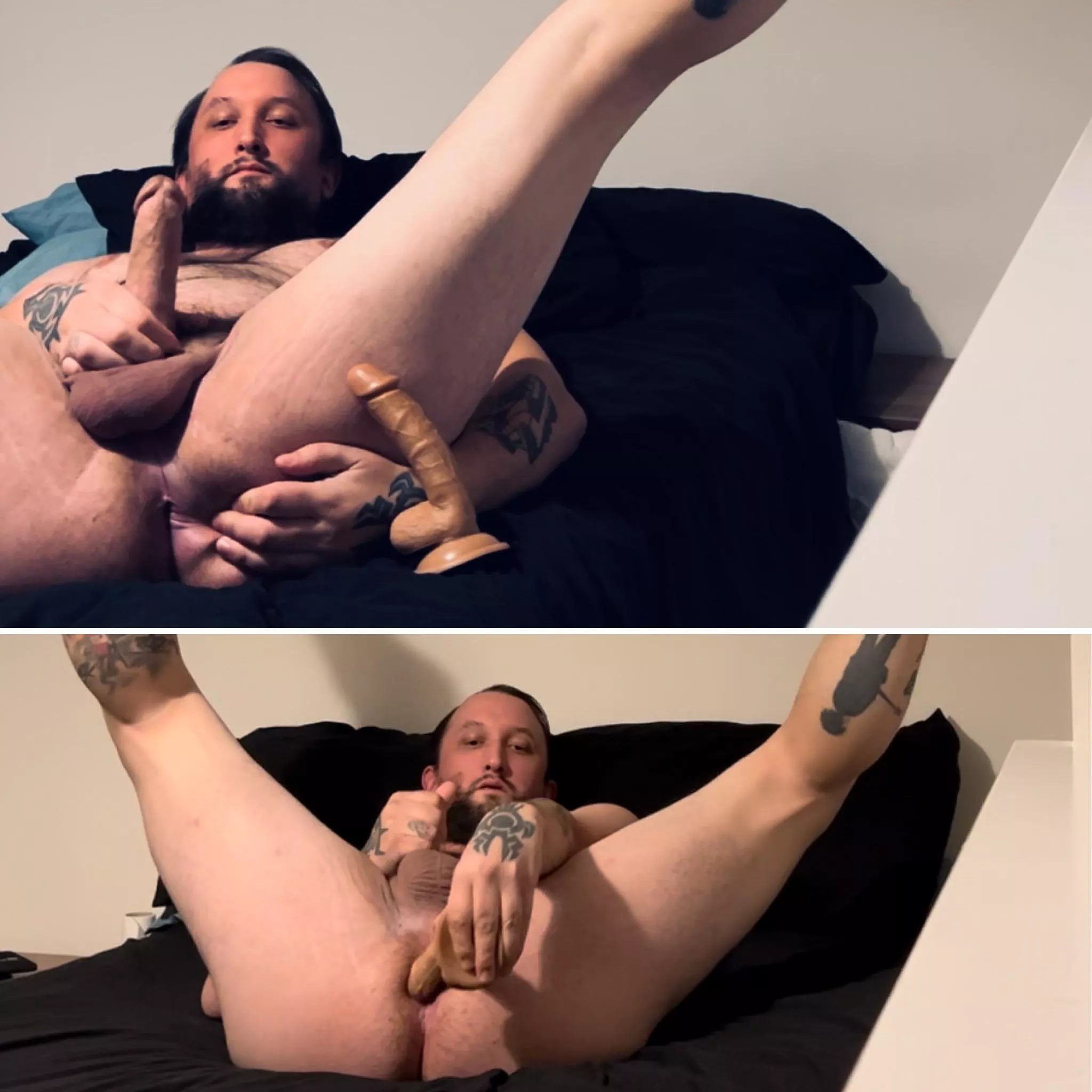 Stroking my hard cock whilst fucking myself