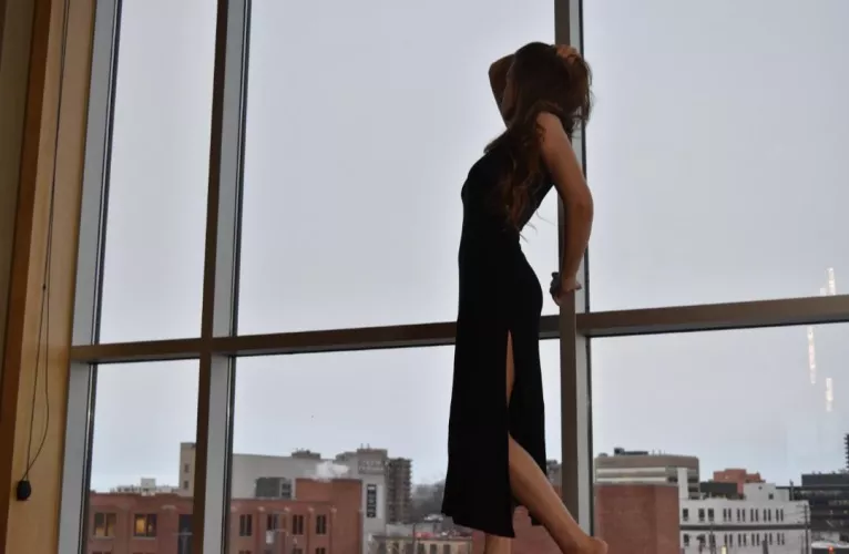 With windows like this looking over the city... just think of the fun things we could do.