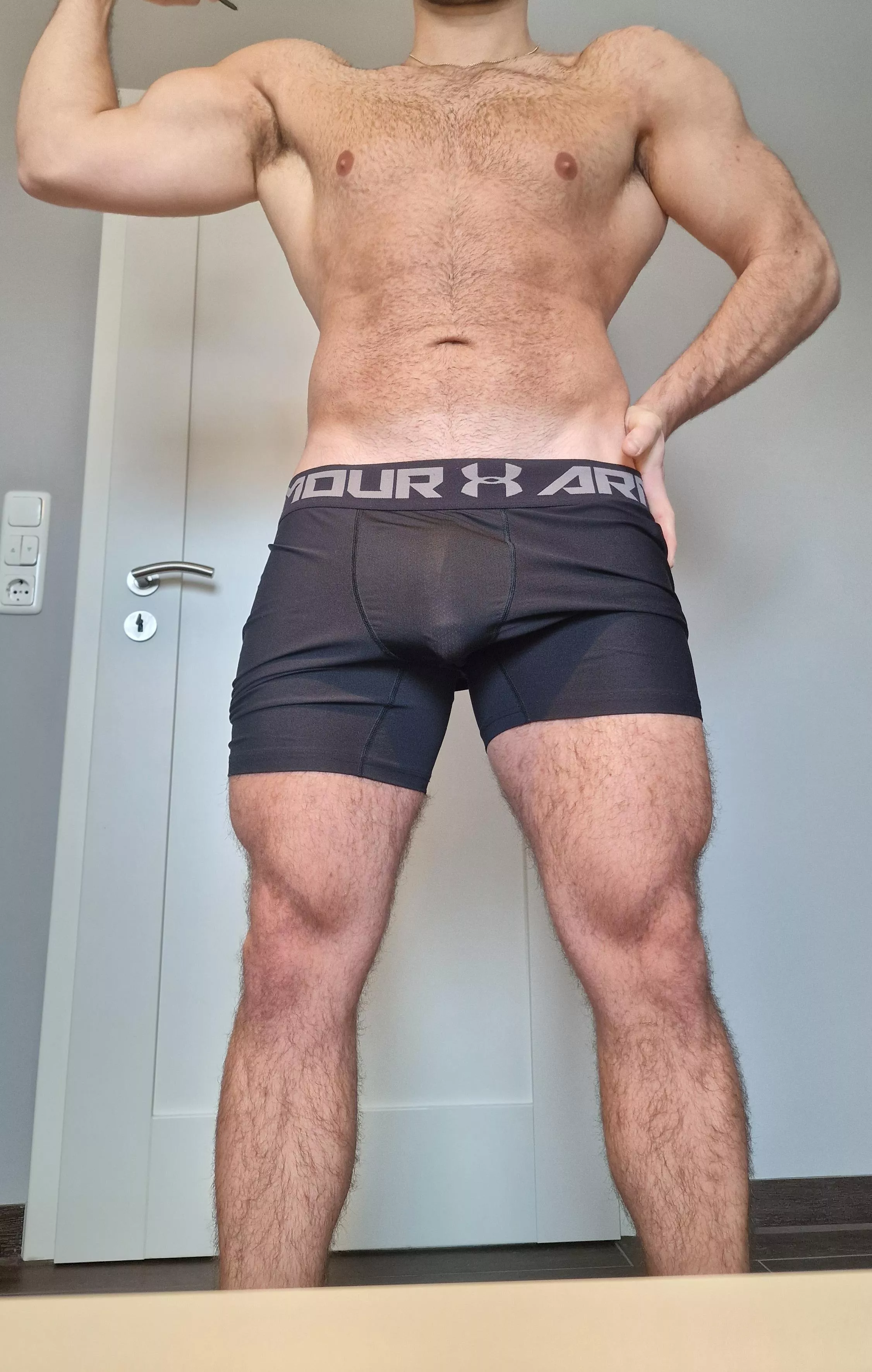 Worship my alpha under armour bulge first, then pull them down and start sucking for me