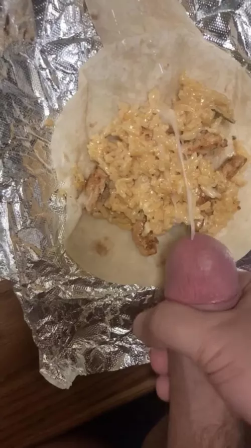 Cumming on a taco and of course I ate it afterwards
