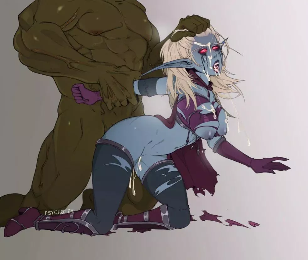 Despite her powerful position, Sylvanas became nothing more than a broken toy for the Horde, fated to be used by the Orcs over and over. (PsychoTey)