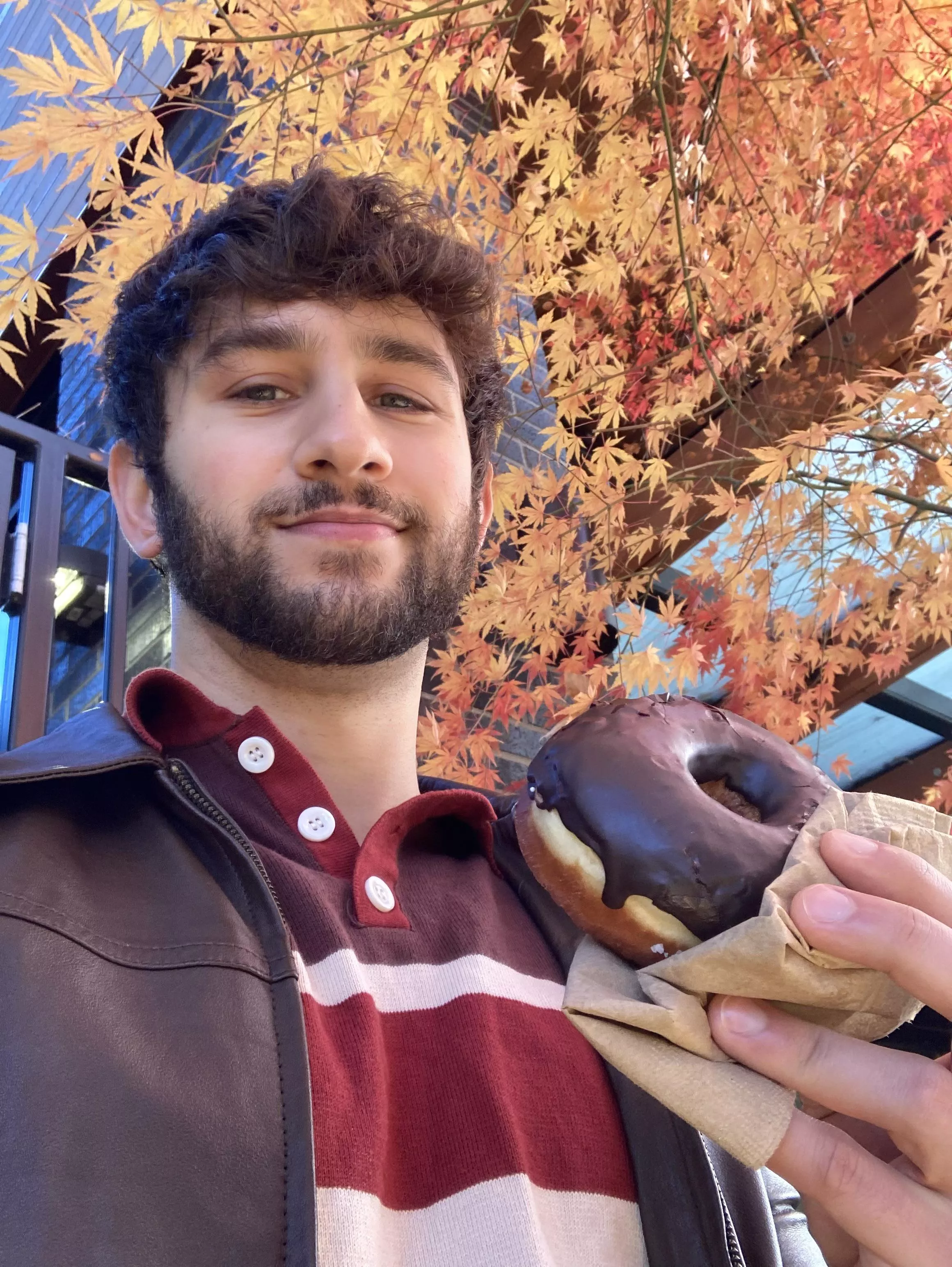 Enjoying a donut on this Fall day 🍩