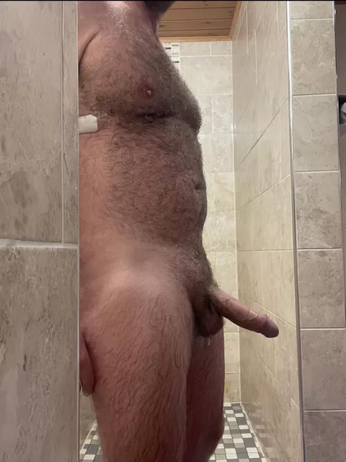 Erect in the Spa changing rooms