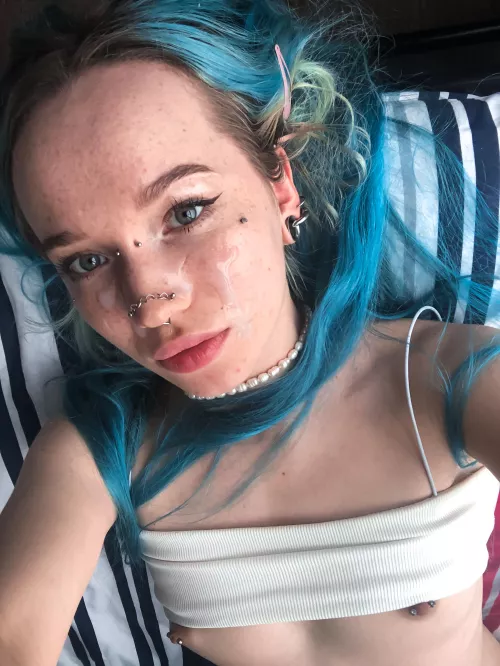 I did a good job with my mouth and you can see these selfies.