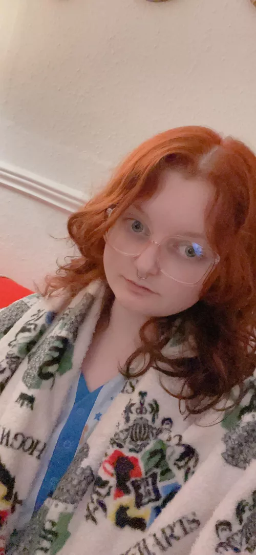 onesie and a blanket yet im still cold!!