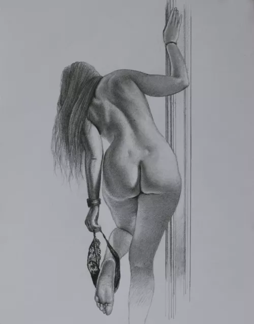 u/auburn-tresses Drawn in pencil by me (A4) from a photo posted in r/DrawMeNSFW