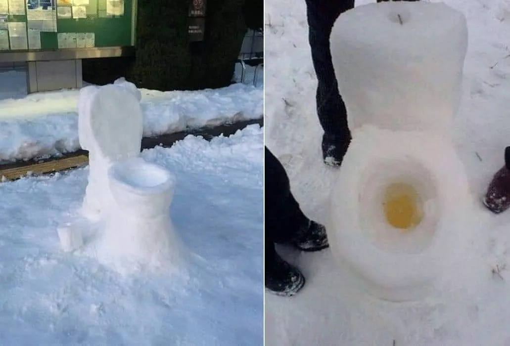 Good reason to wear diapers, that potty is cold