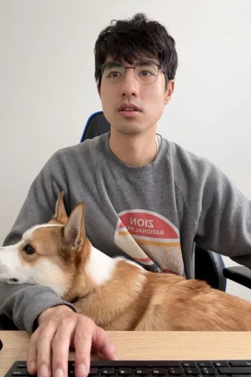 Got my buddy here helping me get through this Friday ☺️