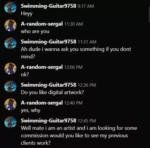 Got my first scammer!