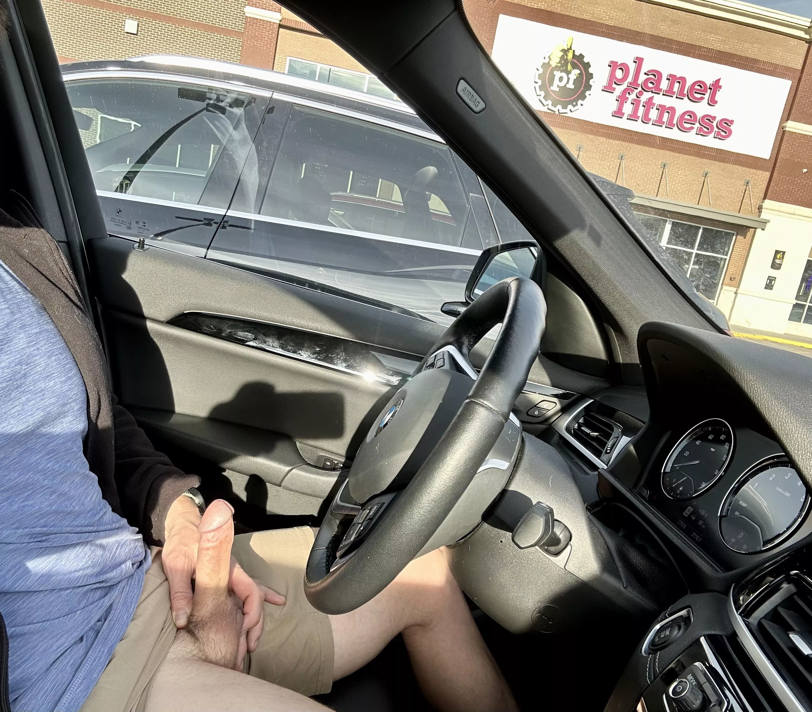 Hanging outside the gym.