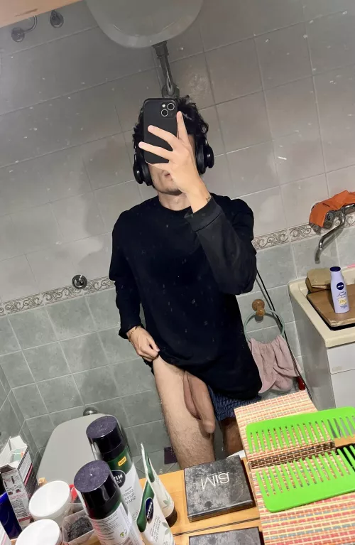 huge low hanging soft scrotum