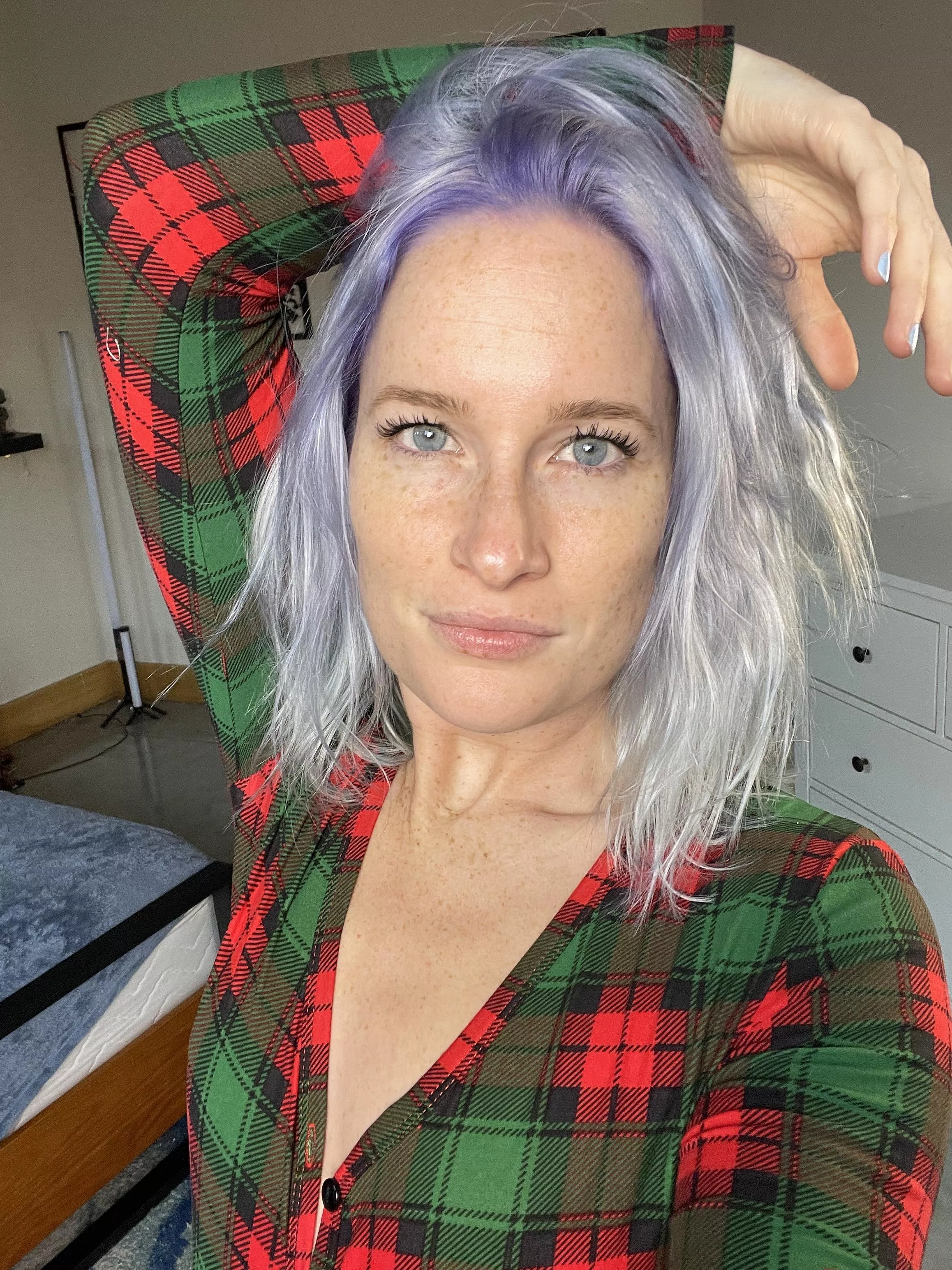Purple Hair & Christmas Jammies