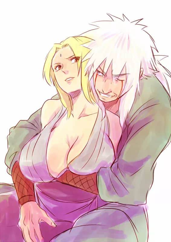 Tsunade and Jiraya having some fun inside the Hokage's office