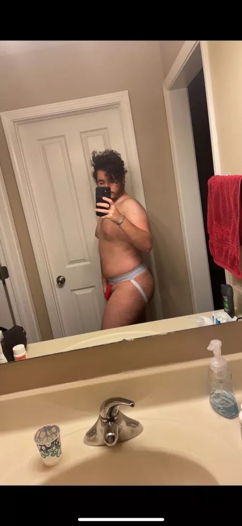 Box jock and messy hair