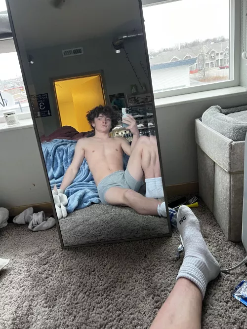 Comfy with this grey underwearr, love it?