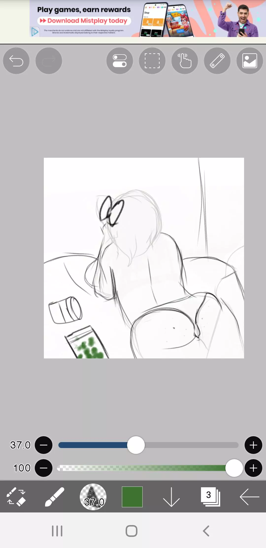 Doodle i did of sayori looking out the window and smoking some weed