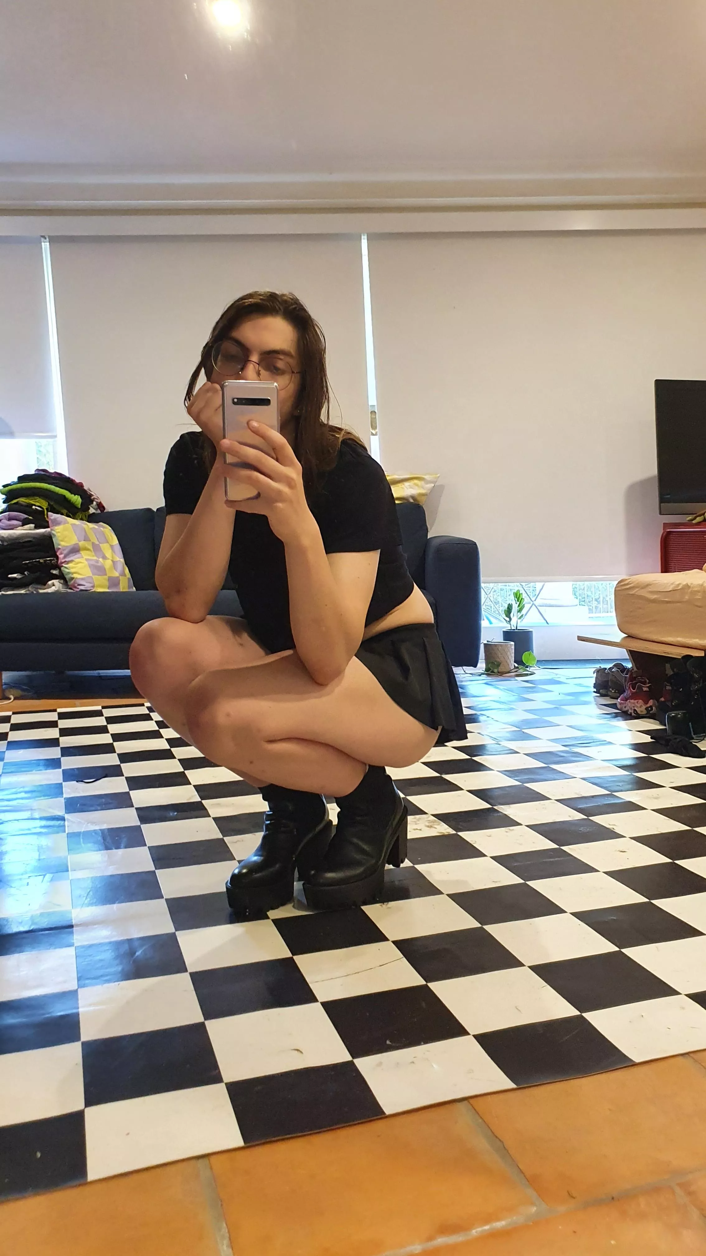 Eyes reveal 👀, also should I put fishnets with this fit?