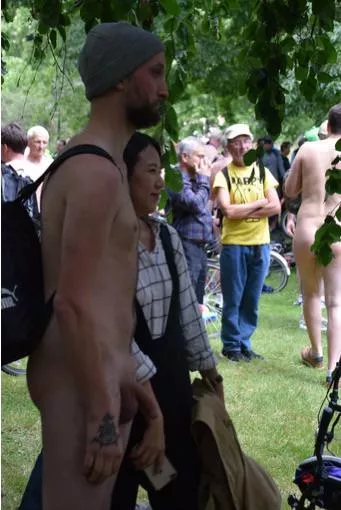 People couldn’t stop taking pictures with me at the World Naked Bike Ride