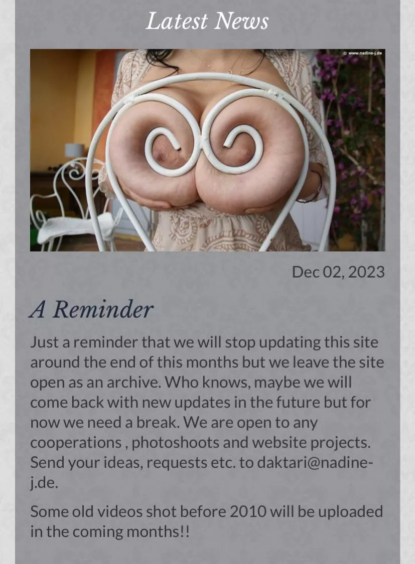 So there’s possibility the website still gets updated, we’ll see